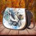 Abstract ocean turtle saddle bag