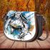 Abstract ocean turtle saddle bag