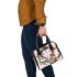 Abstract painting in the style of abstract graffiti shoulder handbag