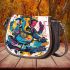 Abstract painting in the style of abstract graffiti saddle bag