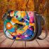 Abstract painting in the style of kandinsky saddle bag