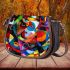 Abstract painting in the style of kandinsky with bright colors saddle bag