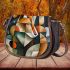 Abstract painting of an animal in the style of cubism saddle bag