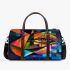 Abstract painting of fish vibrant colors geometric 3d travel bag