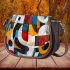 Abstract painting with various shapes saddle bag