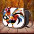 Abstract rooster colorful geometric abstract minimalist saddle bag