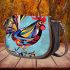 Abstract rooster with simple shapes and lines saddle bag