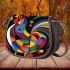 Abstract rooster with simple shapes and lines saddle bag