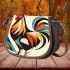 Abstract rooster with simple shapes and lines saddle bag