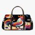 Abstract rooster with simple shapes and lines 3d travel bag