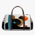 Abstract shapes contrasting colors of black and gold 3d travel bag