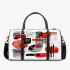 Abstract shapes in red a simple line drawing 3d travel bag