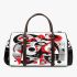 Abstract shapes in red grey and black 3d travel bag