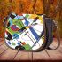 Abstract shapes overlapping circles saddle bag