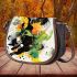 Abstract vector design with organic shapes saddle bag