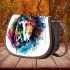 Abstract watercolor horse head saddle bag