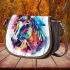 Abstract watercolor horse head saddle bag