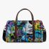 Abstract watercolor painting of surreal shapes and patterns 3d travel bag