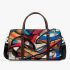 Abstract with shapes and lines in bold colors like blue 3d travel bag