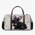 Adorable black rabbit with pink ears 3d travel bag