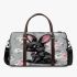 Adorable black rabbit with pink ears 3d travel bag