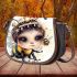 Adorable kawaii baby bee wearing her crown 3d saddle bag