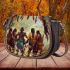 affican people with dream catcher Saddle Bag