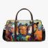 An acrylic painting of three horses close up 3d travel bag