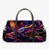 An artistic illustration of a frog in vibrant colors 3d travel bag