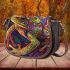 An illustration of a psychedelic frog saddle bag