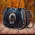 angry black bear with dream catcher Saddle Bag