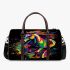 Animated horse with vibrant colors and dynamic strokes 3d travel bag