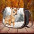 Baby deer in the snow saddle bag