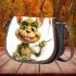 baby grinchy smile and dancing dogs Saddle Bag Saddle Bag