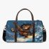 Baby monkey surfs with guitar and musical notes 3d travel bag