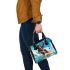 Baby monkey surfs with guitar and musical notes shoulder handbag