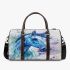 Beautiful blue horse painted in watercolor 3d travel bag