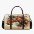 Beautiful brown horse with a feather headdress 3d travel bag