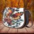 Beautiful butterfly surrounded by flowers saddle bag