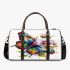 Beautiful butterfly with colorful wings among flowers 3d travel bag