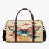 Beautiful butterfly with colorful wings surrounded by flowers 3d travel bag