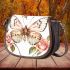 Beautiful butterfly with pink roses saddle bag