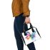 Beautiful colorful watercolor illustration of an abstract butterfly shoulder handbag