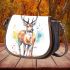 Beautiful deer full body standing on the ground saddle bag