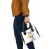 Beautiful deer full body standing on the ground shoulder handbag