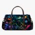 Beautiful night scene with colorful glowing butterflies 3d travel bag