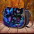 Beautiful night scene with colorful glowing butterflies saddle bag