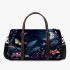 Beautiful night scene with colorful glowing butterflies 3d travel bag