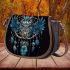 Beautiful owl with dreamcatcher feathers saddle bag