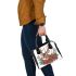 Beautiful realistic deer with flowers and christmas elements shoulder handbag